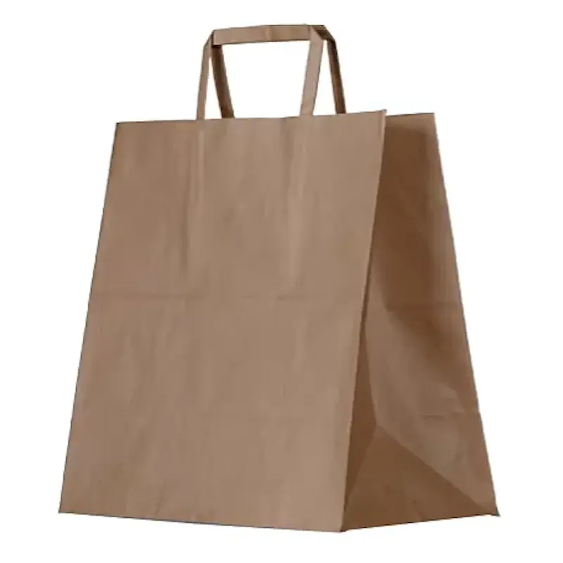 Brown Kraft Bag/Flat Paper Handle/Small-Zeropac