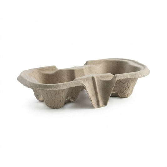 2 Cup Carrier Tray Recycled Pulp