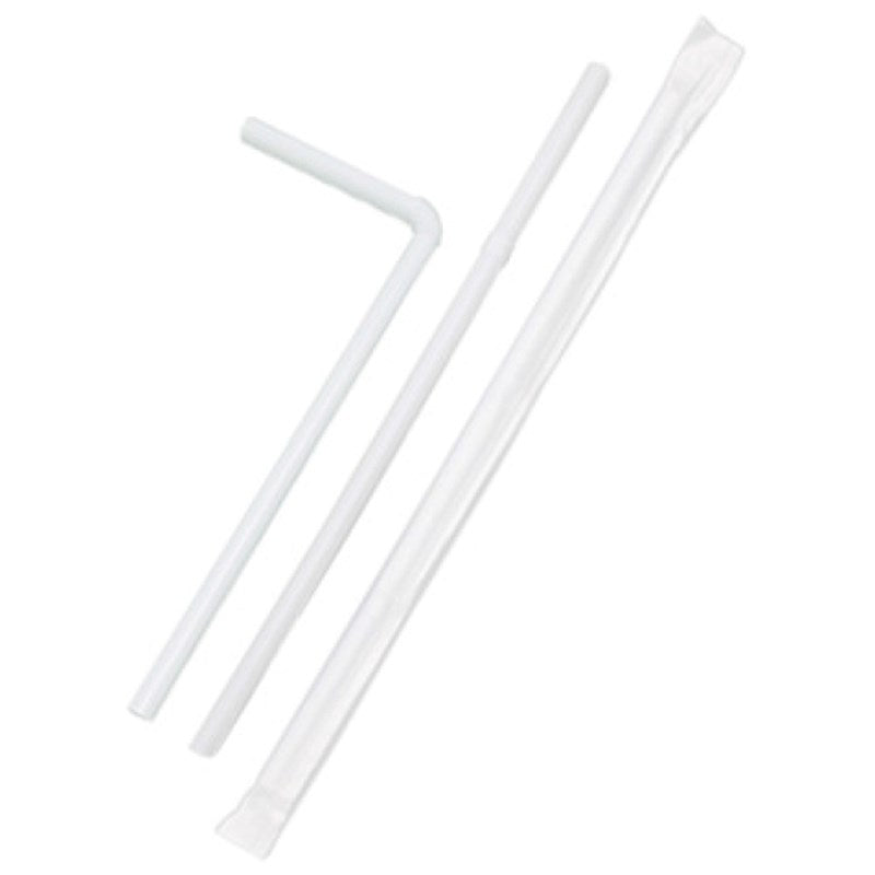 PLA Flexi Straw White Individually Wrapped full product image