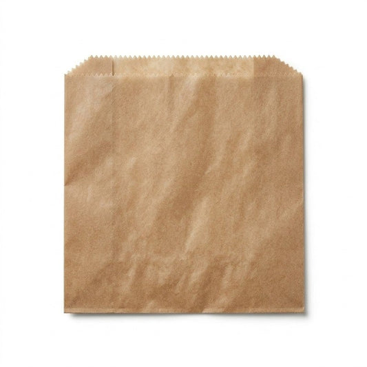 2 Square Brown Glassine Bag