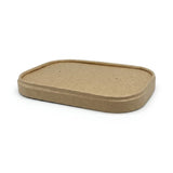 Kraft Paper Rectangular Container Lid PLA Lined | Fits 500-1000ml