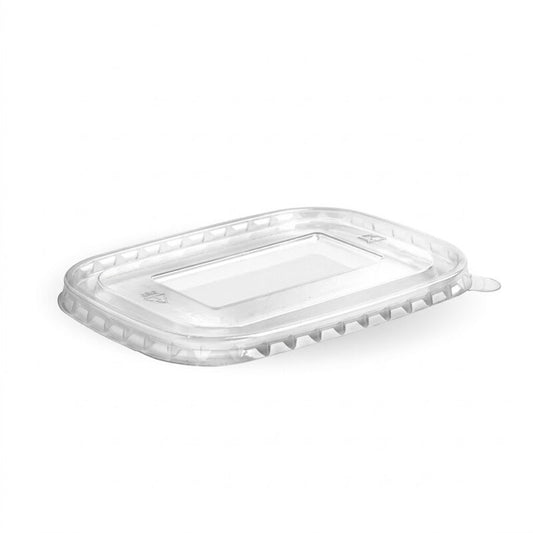 PET Lid for Kraft Paper Rectangular Container | Fits 500-1000ml