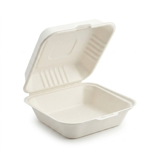 White 6" X 6" Clamshell