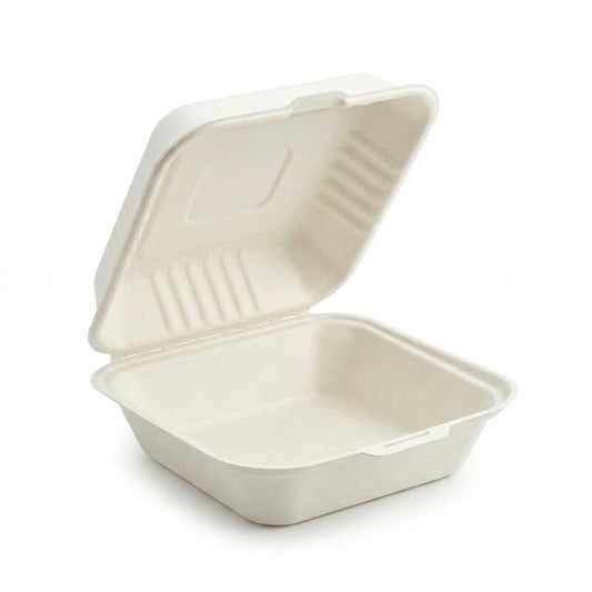 White 9" X 9" Clamshell