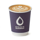 8oz Double Wall Coffee Cup Aqueous 90mm