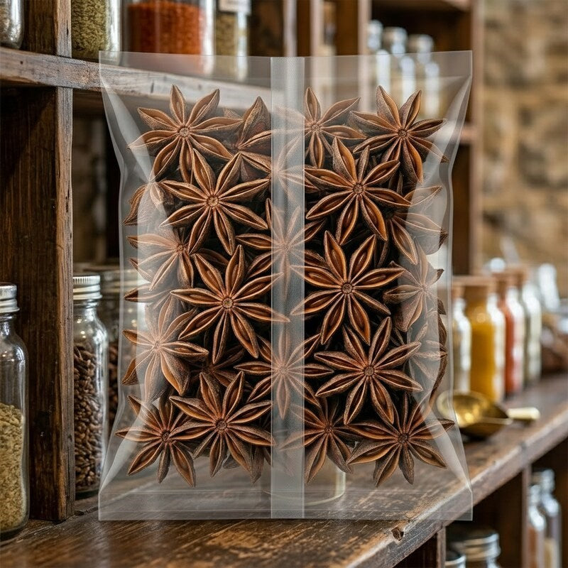 Star anise in Zeropac BOPP Bag on spice shop shelf