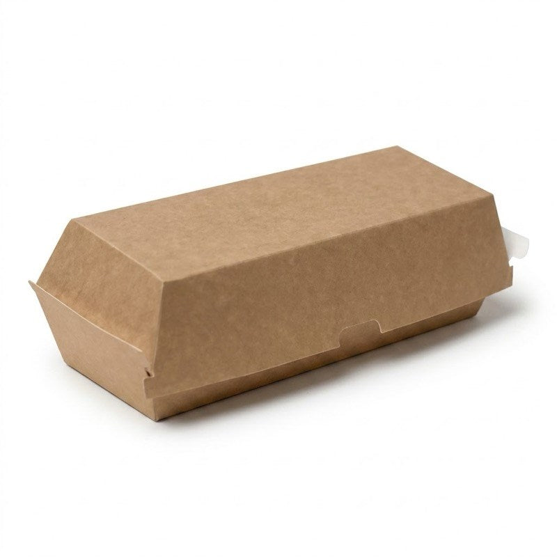 Zeropac Brown Kraft Board Hot Dog Box, natural kraft paper takeout box