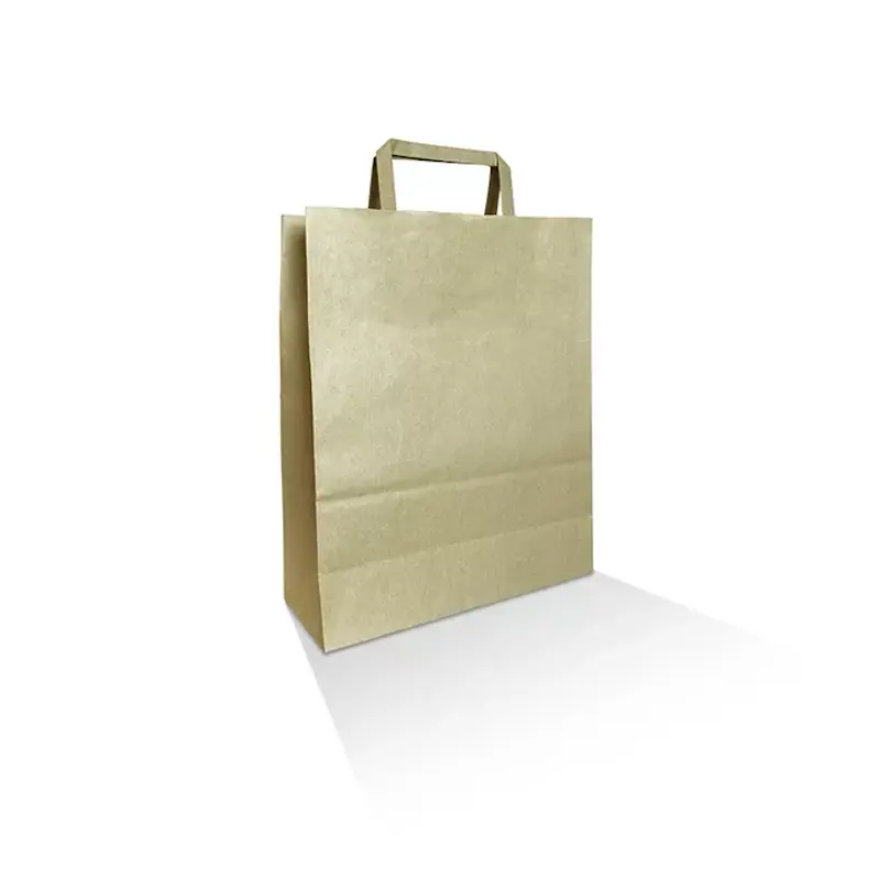 Brown Kraft Bag/Flat Paper Handle/Extra Small-Zeropac