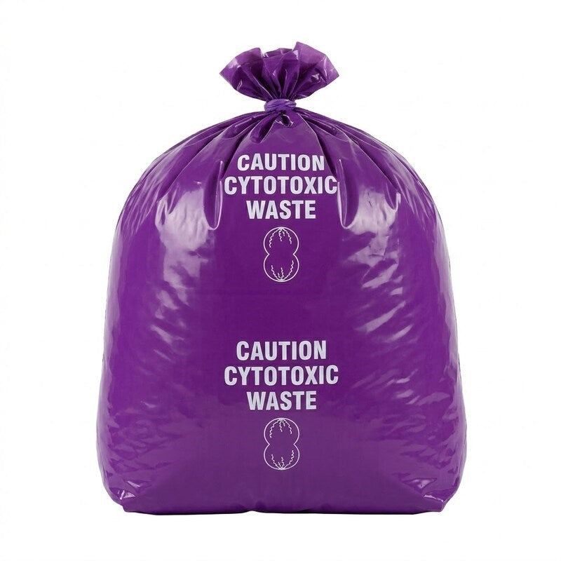 Zeropac 73 Litre Cytotoxic Waste Bag, purple with caution labeling