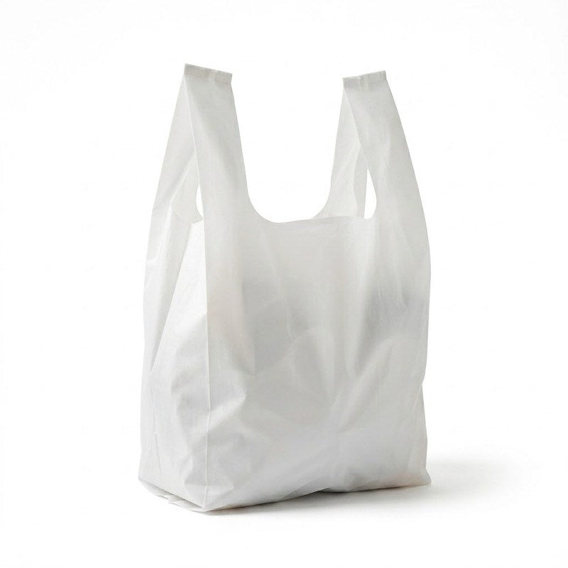 Zeropac Extra Large white reusable singlet bag with handles extended