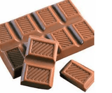 Chocolate bars with diagonal pattern wrapped in Zeropac Mono Paper Barrier