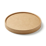 Zeropac Paper Lid 185mm PLA Coated, paper food lid with bowl