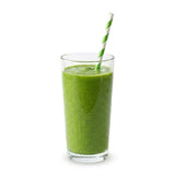 Zeropac Paper Straw Regular Green Stripe in a cold fresh green vegetable smoothie