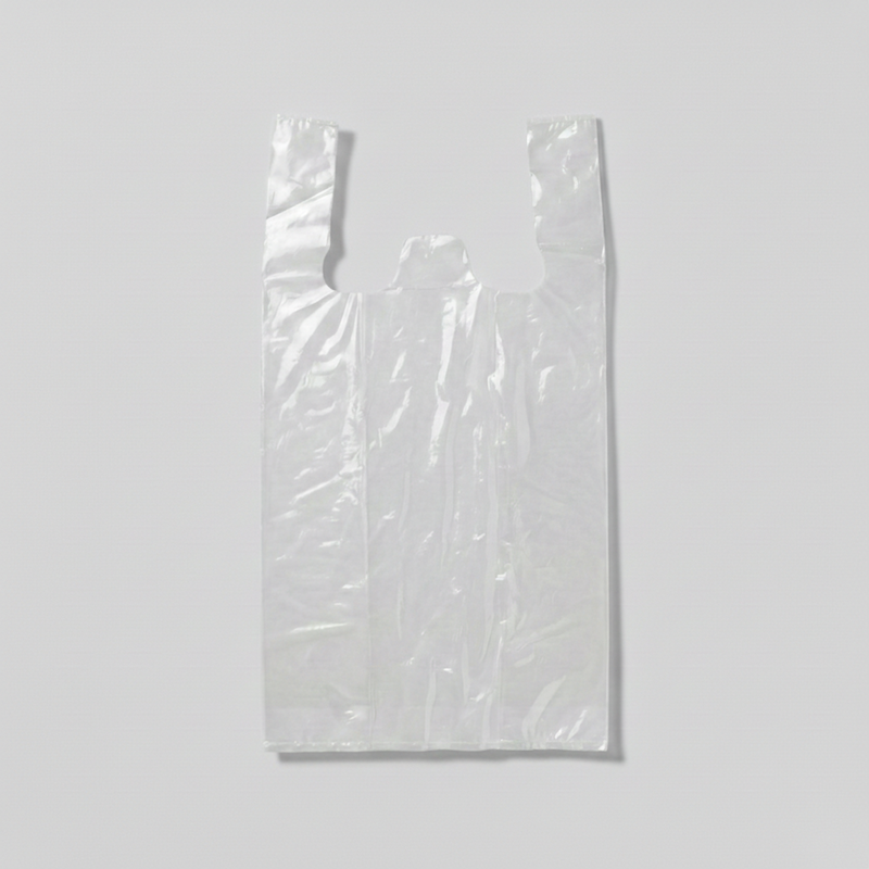 Small dissolvable singlet bag 415x230mm clear PVOH with handles