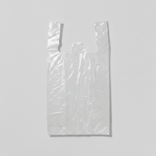 Small dissolvable singlet bag 415x230mm clear PVOH with handles
