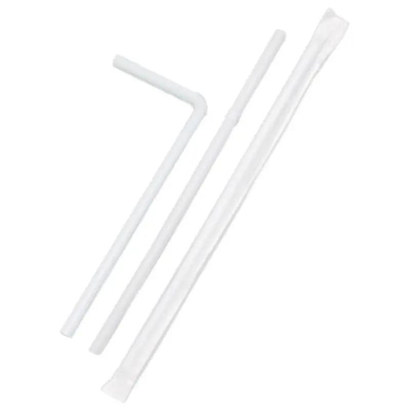Individually Wrapped White Flexible Straw-Zeropac