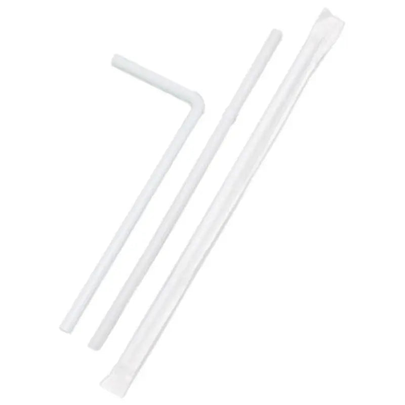 Individually Wrapped White Flexible Straw-Zeropac