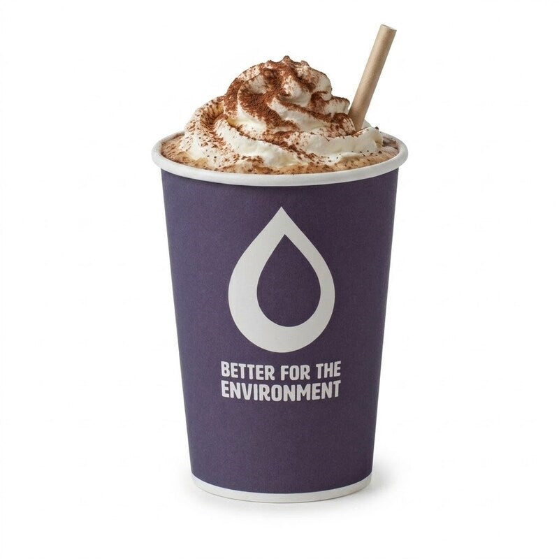 Zeropac 20oz Coffee Cup Aqueous holding cappuccino with latte art