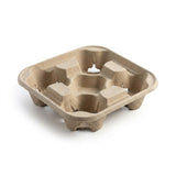 Zeropac 4-cup recycled pulp carrier tray for hot beverages