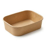 Zeropac Kraft Paper Rectangular Container 500ml, PLA lined kraft takeaway container