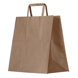 Brown Kraft Bag/Flat Paper Handle/Large