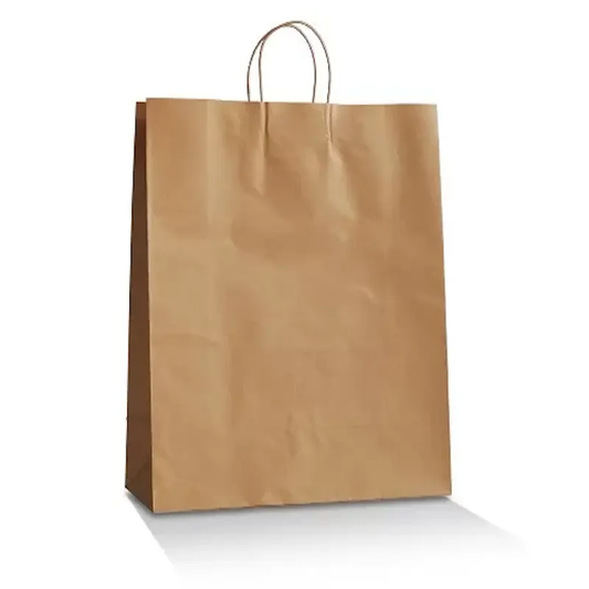 Brown Kraft Bag /Twisted Paper Handle- Large-Zeropac