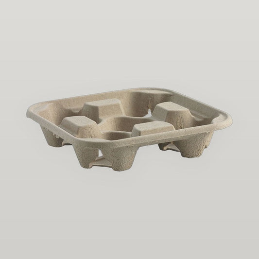 4 Cup Carrier Tray Recycled Pulp