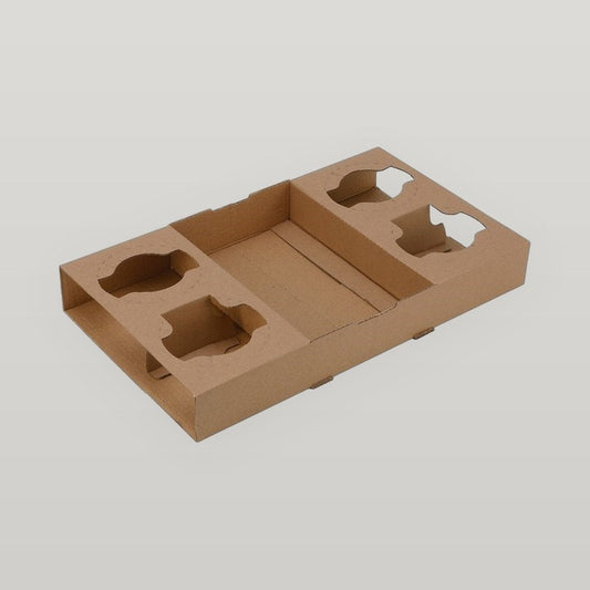 2-in-1 Cup Carrier Tray Recycled Pulp
