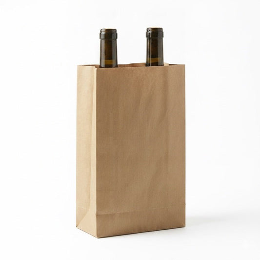 Double Bottle Brown Paper Bag