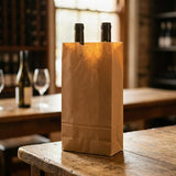 Double Bottle Brown Paper Bag