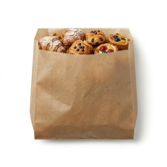 1 Square Brown Glassine Bag