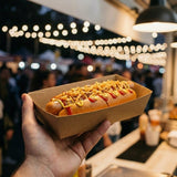 Brown Kraft Paper Hot Dog Takeaway Tray