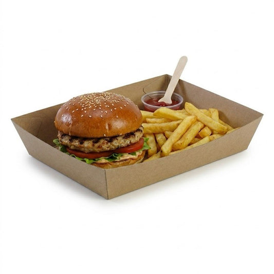 Brown Kraft Paper Large Takeaway Food Tray