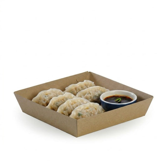 Brown Kraft Paper Square Takeaway Food Tray