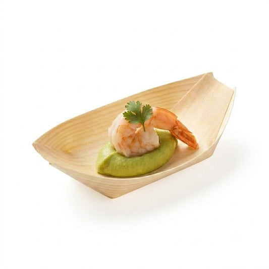 Wooden Pine Serving Boat 140mm