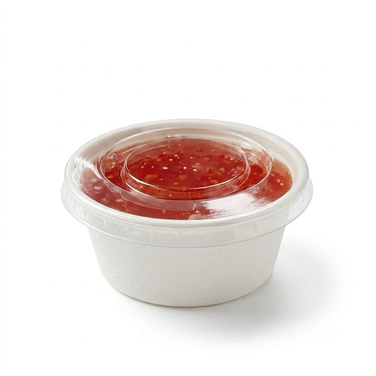 PET Lid for 4oz Sugarcane Sauce Cup