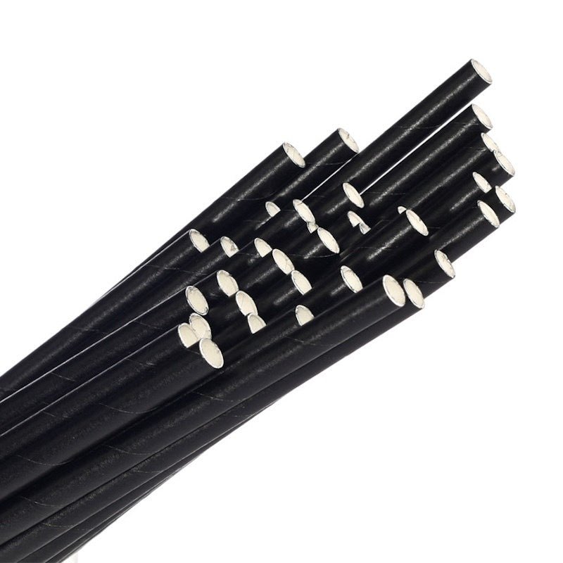Black Regular Paper Straw - Zeropac