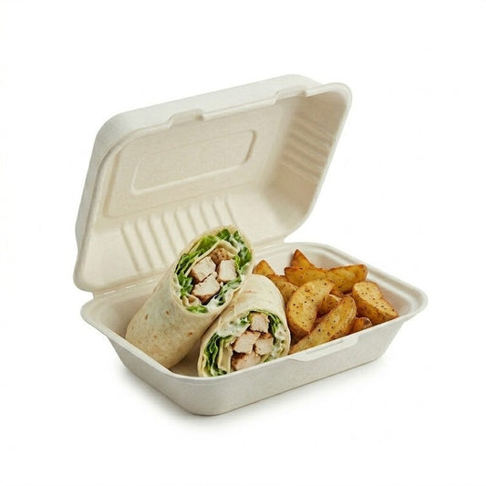 White 9" X 6" Clamshell
