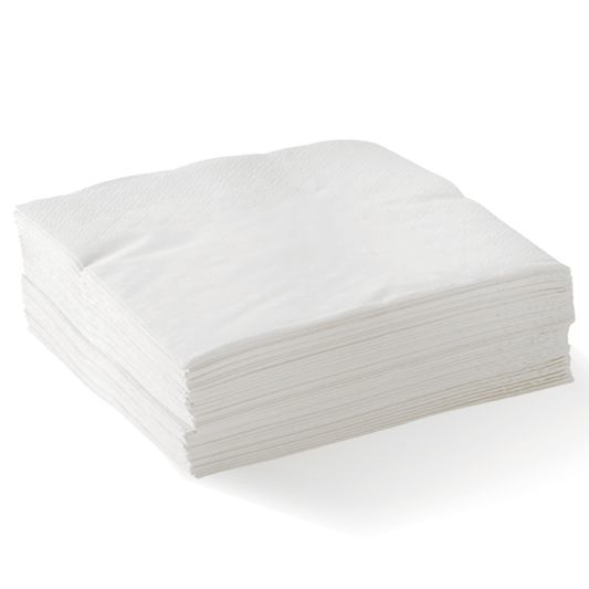 White 2 - Ply 1/4 Fold Dinner Napkin - Zeropac