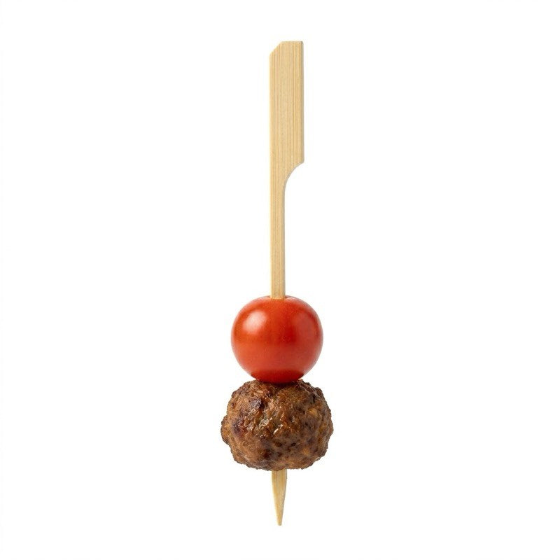 Zeropac Bamboo Boat Oar Skewer 180mm caprese with tomato and cheese