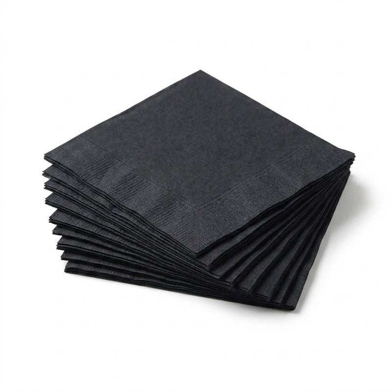 Zeropac Cocktail Napkin 2-Ply, black paper napkin