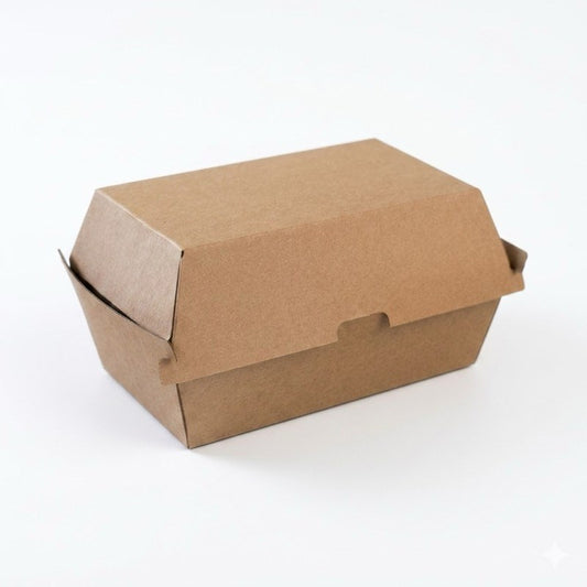 Zeropac Brown Corrugated Large High Snack Box, sturdy cardboard takeout