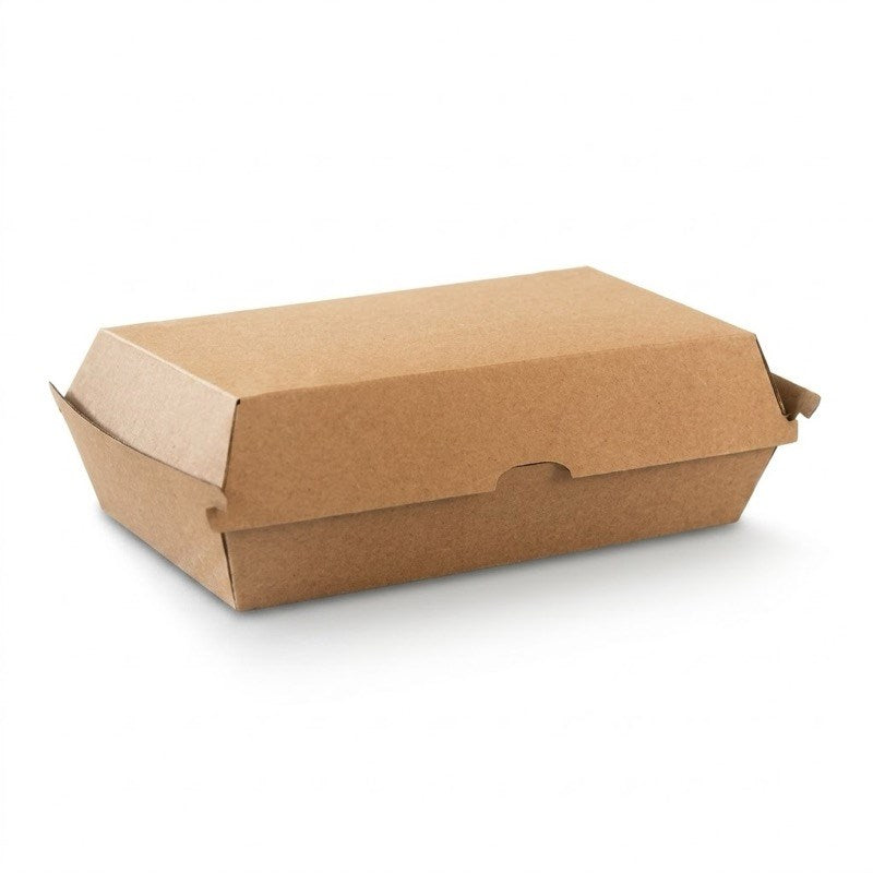 Zeropac Brown Corrugated Large Snack Box, natural cardboard takeout box