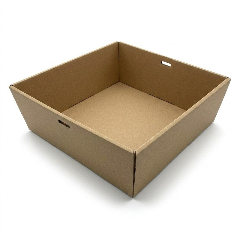 Zeropac catering tray brown square medium, kraft catering tray