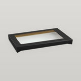 Zeropac black kraft rectangle large catering tray lid, PET window