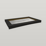 Zeropac black kraft rectangle medium plus catering tray lid, PET window