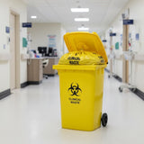 Zeropac Clinical Waste Bag 120 Litre at an outdoor hospital waste disposal site