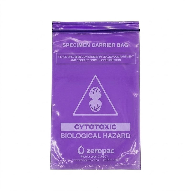 Zeropac Cytotoxic Pathology Specimen Bag, purple