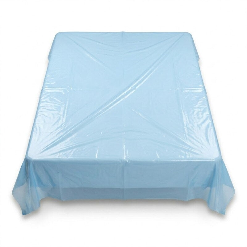 Zeropac blue LDPE sheet as protective table covering
