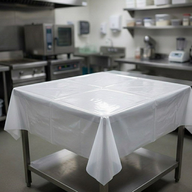 Zeropac white disposable sheet in professional kitchen